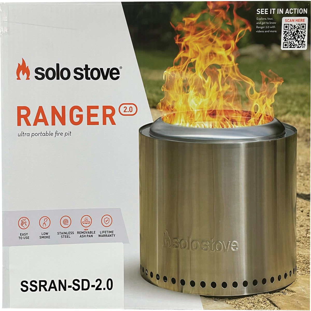 Solo Stove Ranger 2.0 15 In. Round Wood Burning Smokeless Fire Pit with ...
