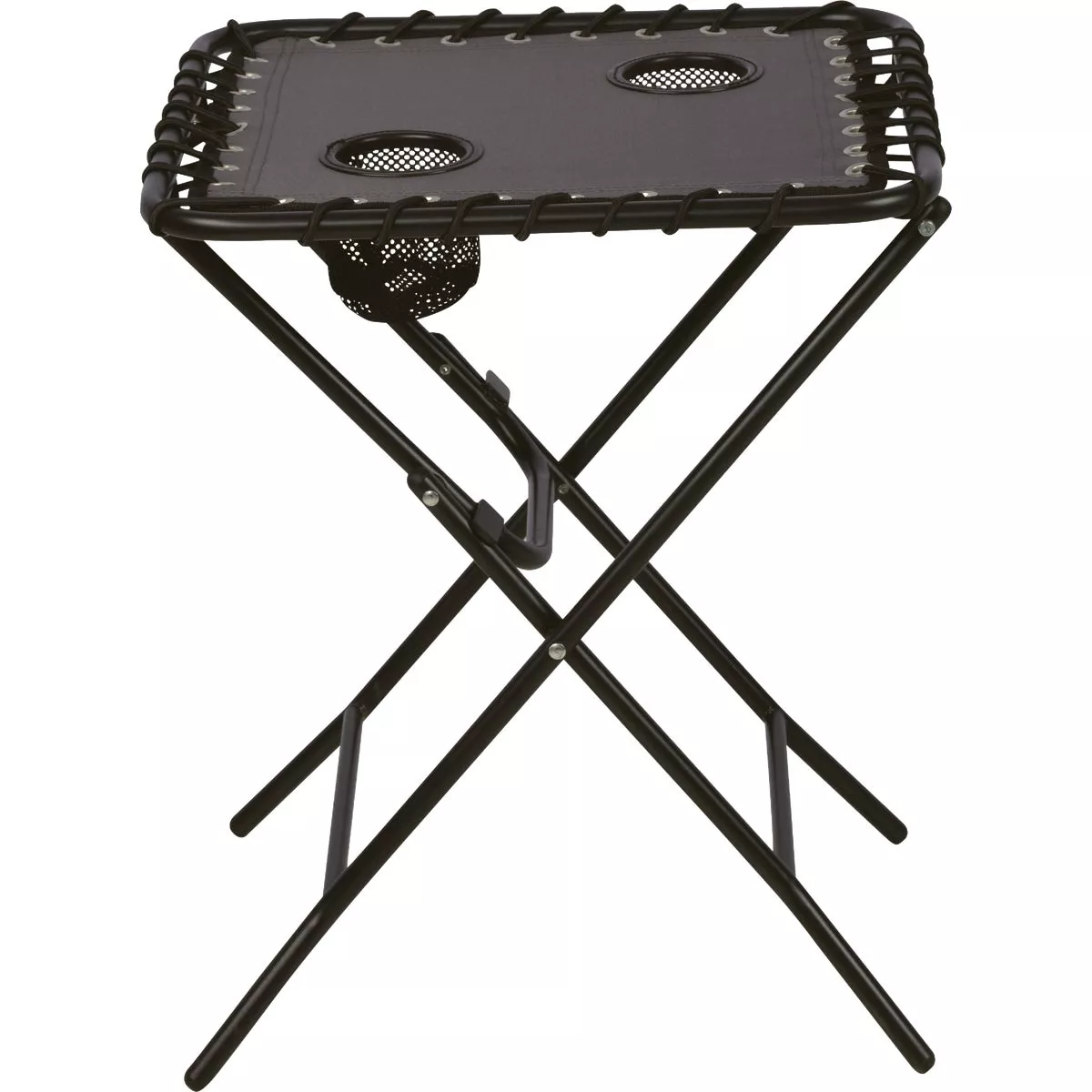 Outdoor Expressions Charcoal 18 In. Square Steel Folding Side Table - photo 4