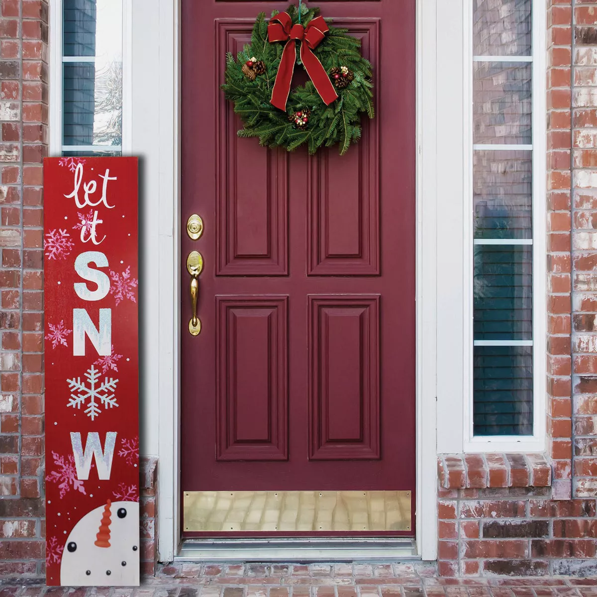 Alpine 1 In. W. x 42 In. H. x 8 In. L. Let It Snow Porch Greeter Sign with Easel - photo 2