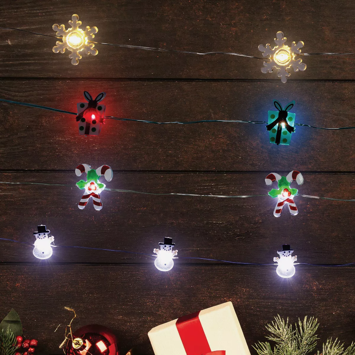 Alpine 10-Light LED Holiday Battery Operated String Light Set - photo 2