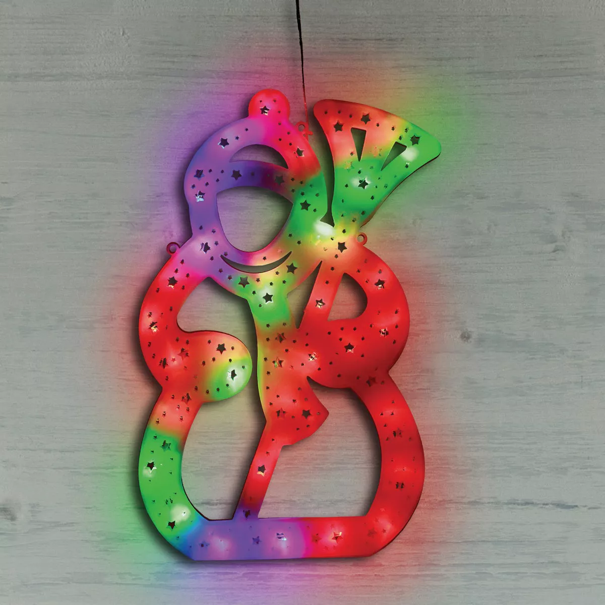 Alpine 16 In. LED Multi-Color Flashing Christmas Snowman - photo 2