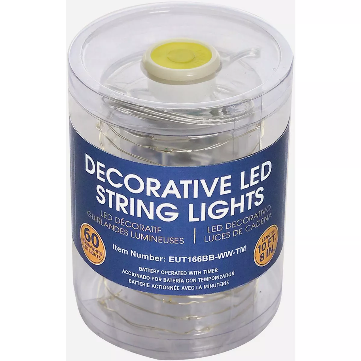 Alpine 10-1/2 Ft. 60-Light Warm White LED Battery Operated Copper String Light Set - photo 2