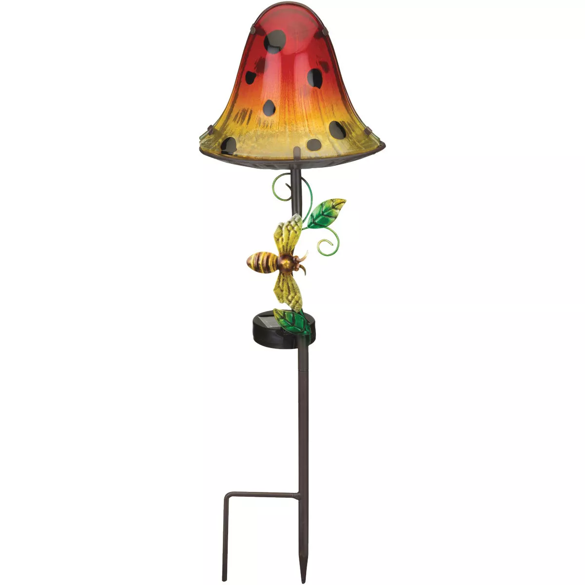 Regal Art & Gift 21.25 In. Orange Dottie Mushroom LED Solar Stake Light