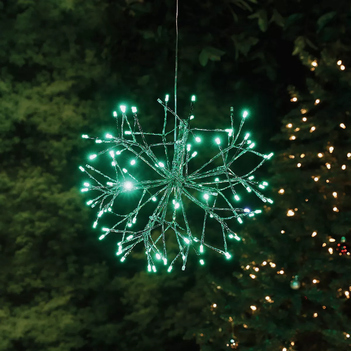 Alpine 16 In. LED Green Snowflake Ornament Lighted Decoration - photo 3