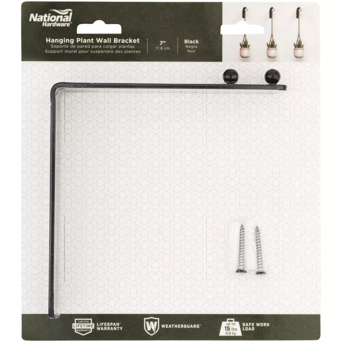 National Hardware 7 In. Black Steel Hanging Wall Plant Bracket - photo 2