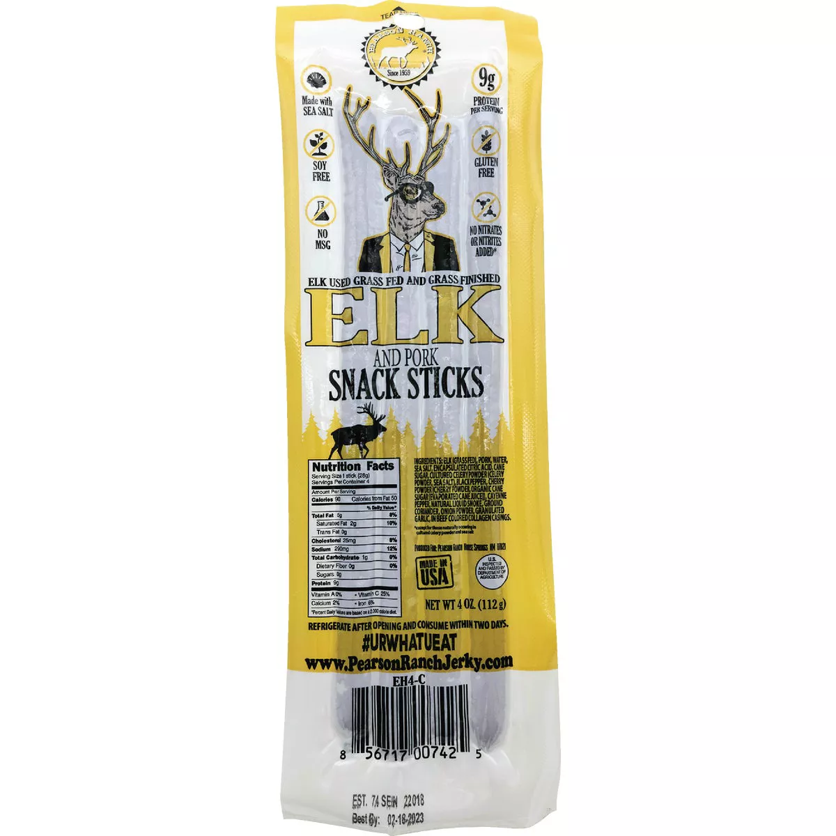Pearson Ranch Jerky 4 Oz. Elk Hickory Multi-Pack Snack Stick Jerky - photo 2
