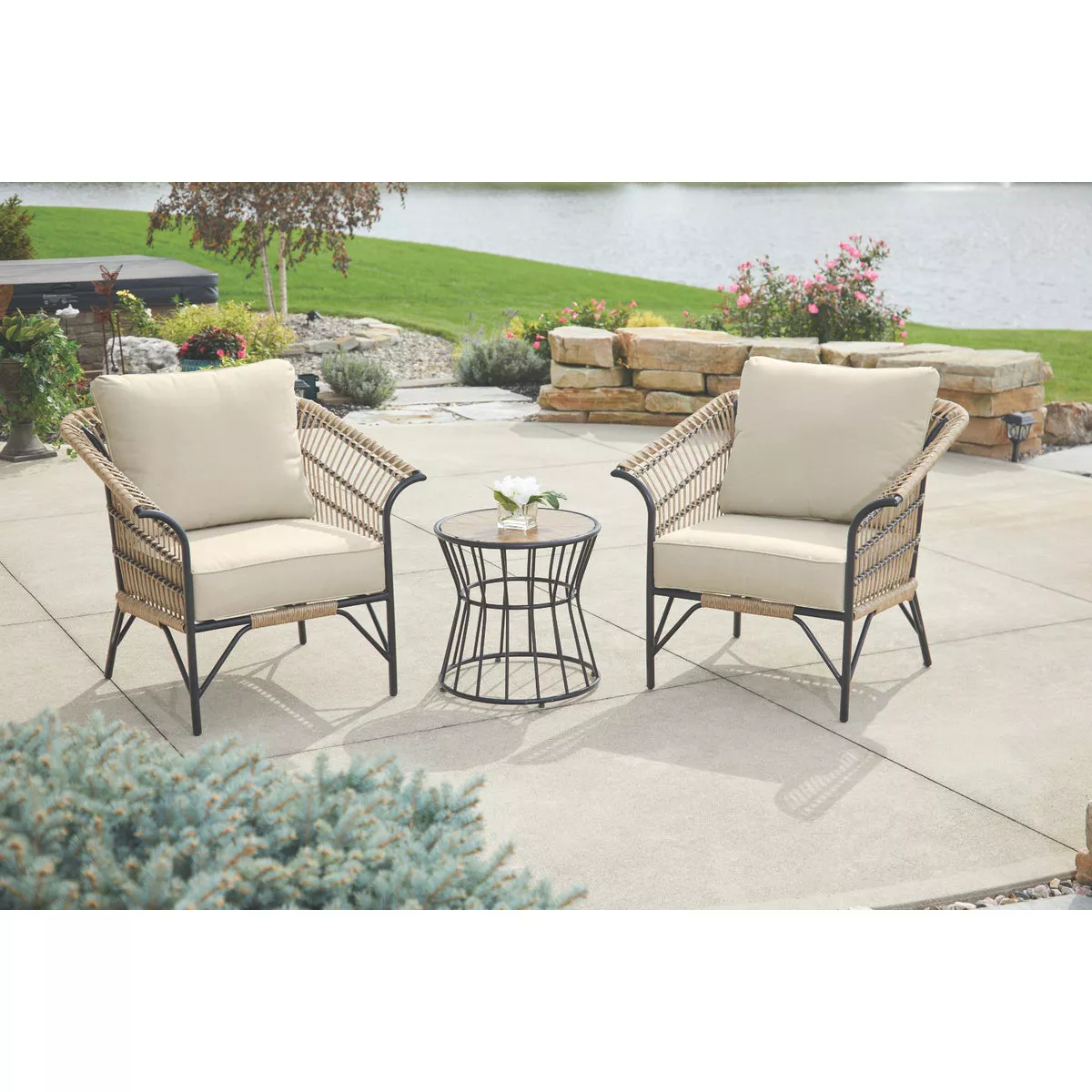 Outdoor Expressions Brentwood 3-Piece Wicker Chat Set - photo 2
