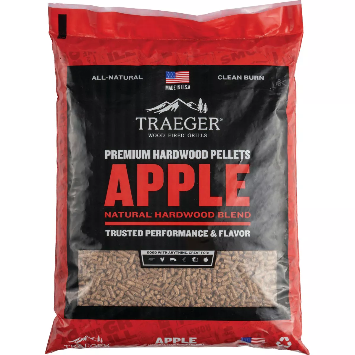 Traeger 20 Lb. Apple All-Natural Wood Grilling Pellets