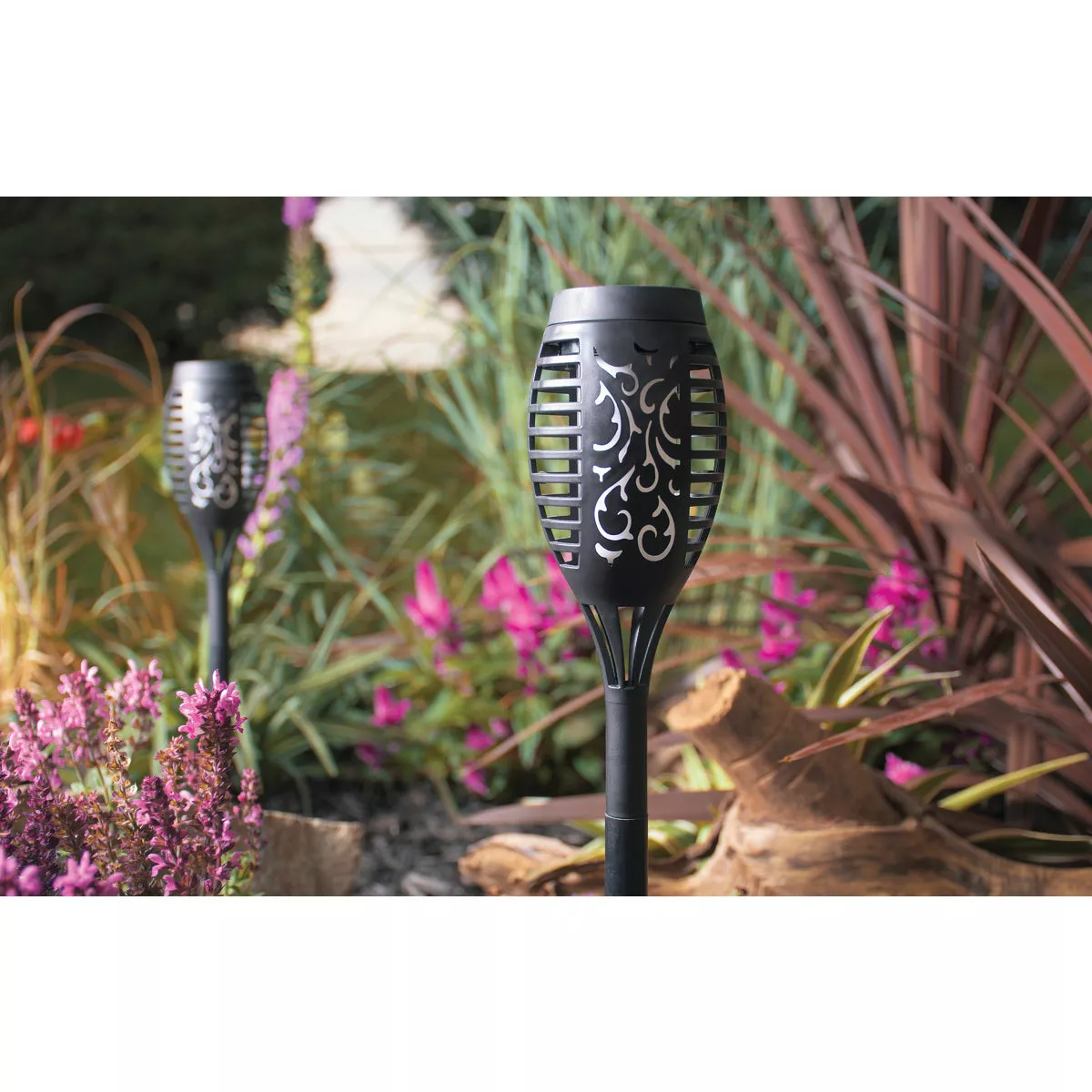 Moonrays Plastic 19-1/2 In. H. Solar Flame Stake Light - photo 2