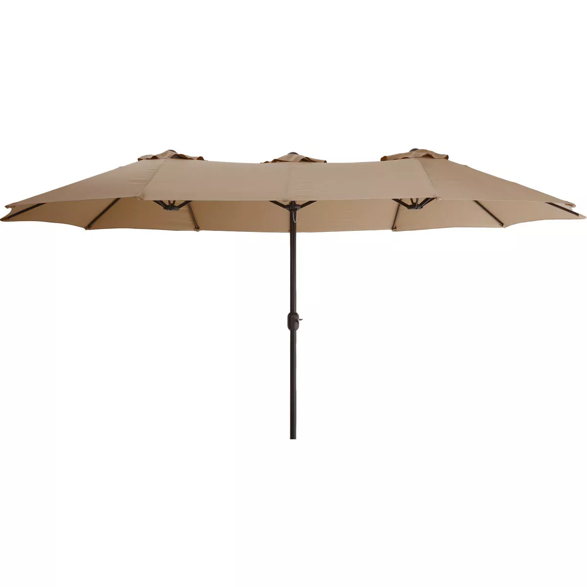 Outdoor Expressions Steel Crank Tan Double Patio Umbrella