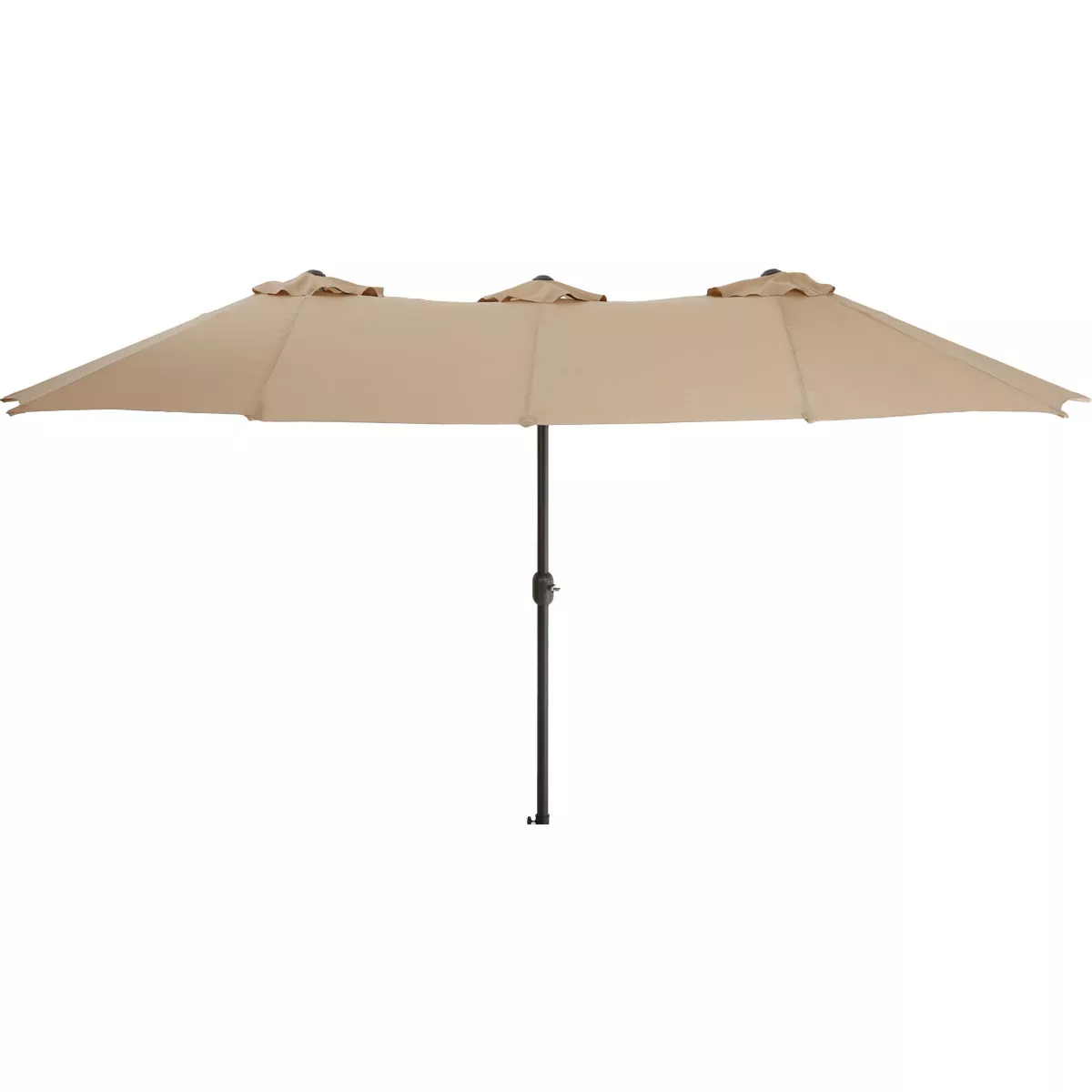 Outdoor Expressions Steel Crank Tan Double Patio Umbrella - photo 2