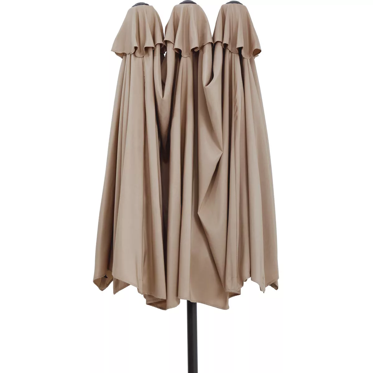 Outdoor Expressions Steel Crank Tan Double Patio Umbrella - photo 4