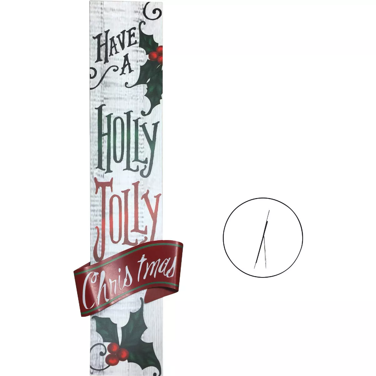 Alpine 2 In. W. x 47 In. H. x 11 In. L. Have a Holly Jolly Christmas Porch Greeter Sign with Easel