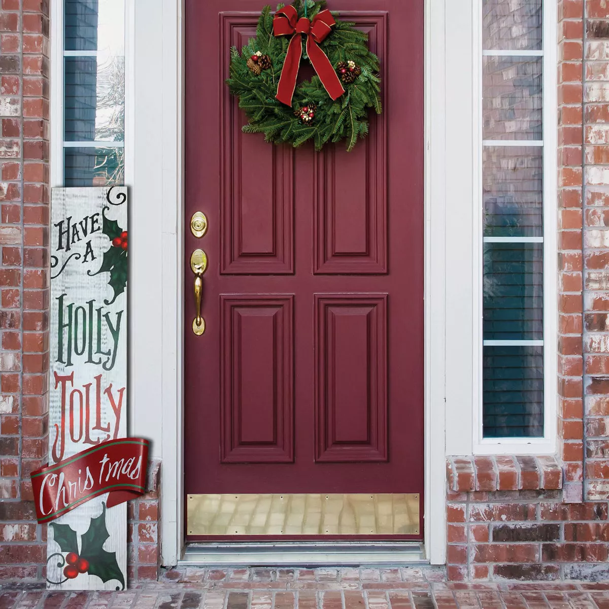Alpine 2 In. W. x 47 In. H. x 11 In. L. Have a Holly Jolly Christmas Porch Greeter Sign with Easel - photo 2