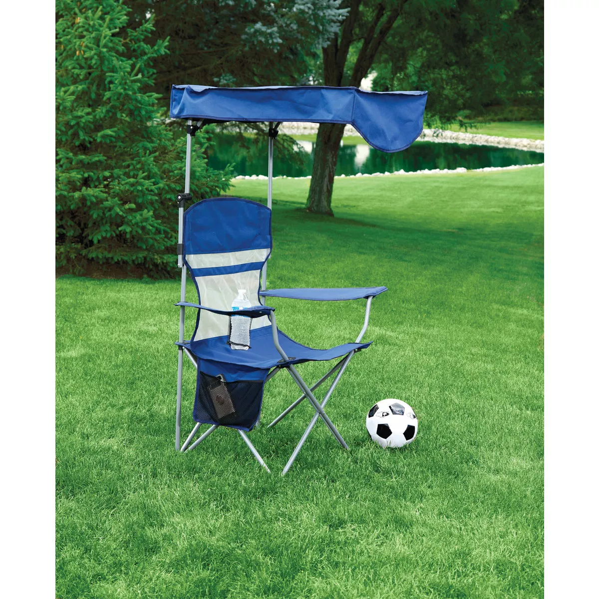 Outdoor Expressions Blue Polyester Omni-Directional Canopy Camp Chair - photo 2