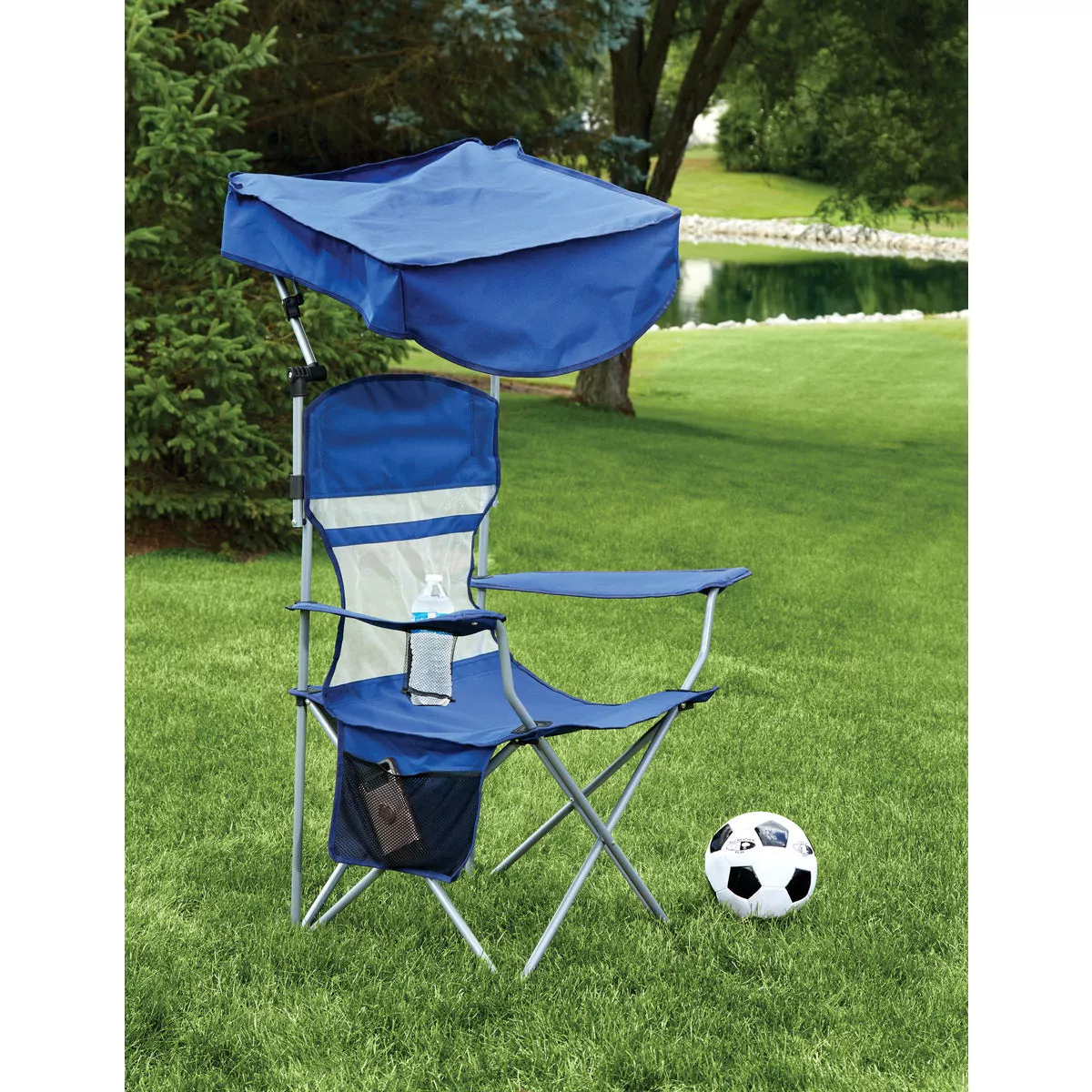 Outdoor Expressions Blue Polyester Omni-Directional Canopy Camp Chair - photo 3