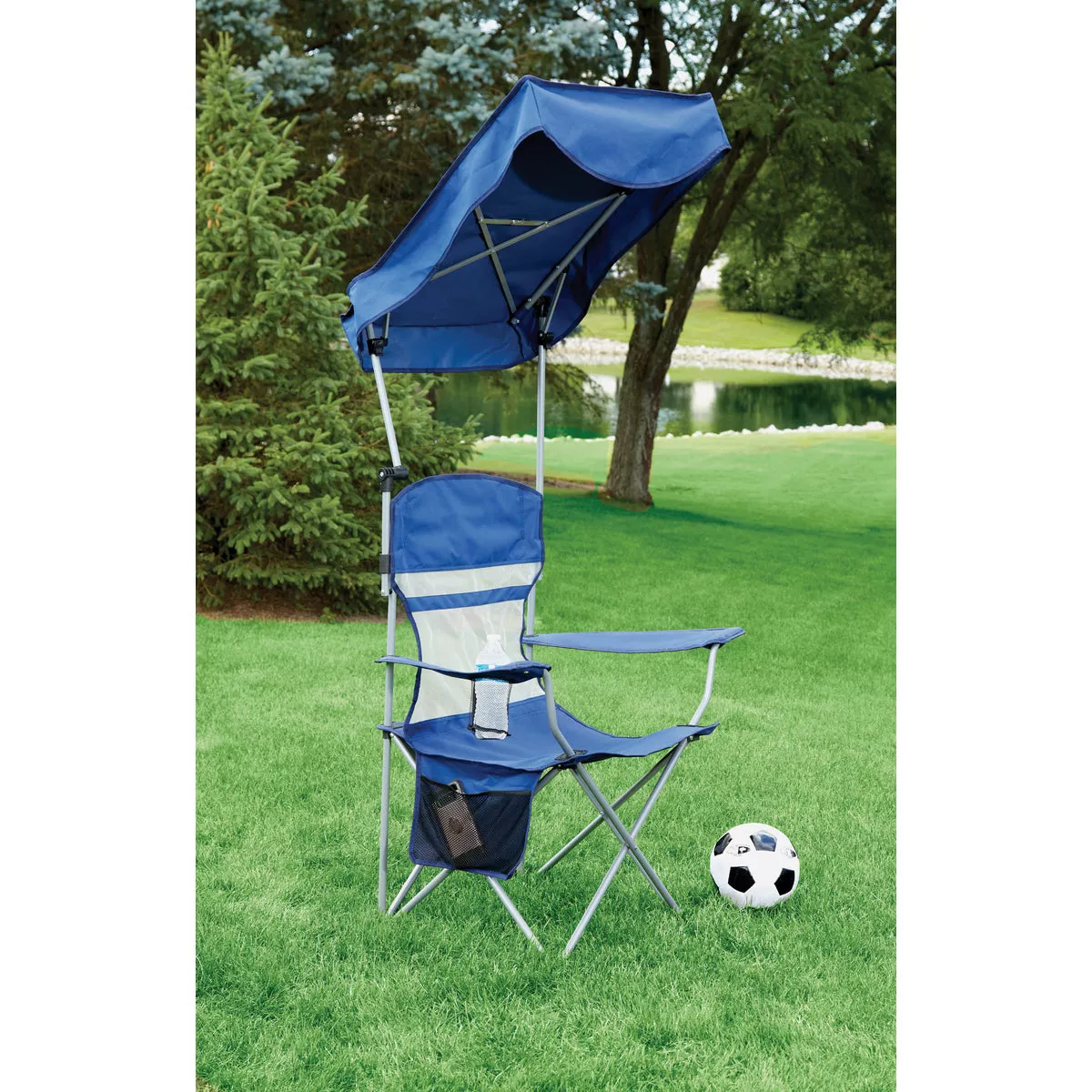 Outdoor Expressions Blue Polyester Omni-Directional Canopy Camp Chair - photo 4
