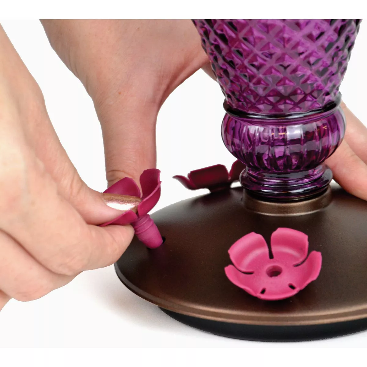 Perky-Pet Diamond Wine 24 Oz. Glass Top-Fill Hummingbird Feeder - photo 6