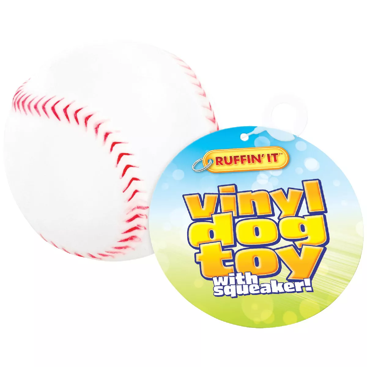 Westminster Pet Ruffin' it 2-3/4 In. W. x 2-3/4 In. H. x 2-3/4 In. L. Squeaky Baseball Vinyl Dog Toy - photo 2