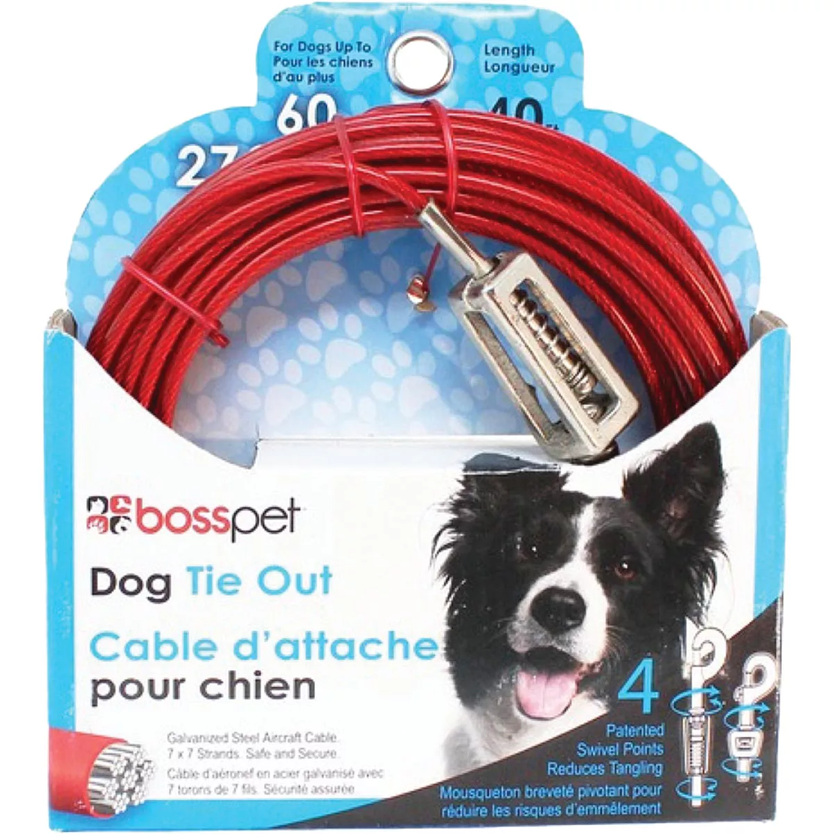 Boss Pet Guardian Gear Large Dog Cable with Spring Dog Tie-Out, 40 Ft. - photo 2