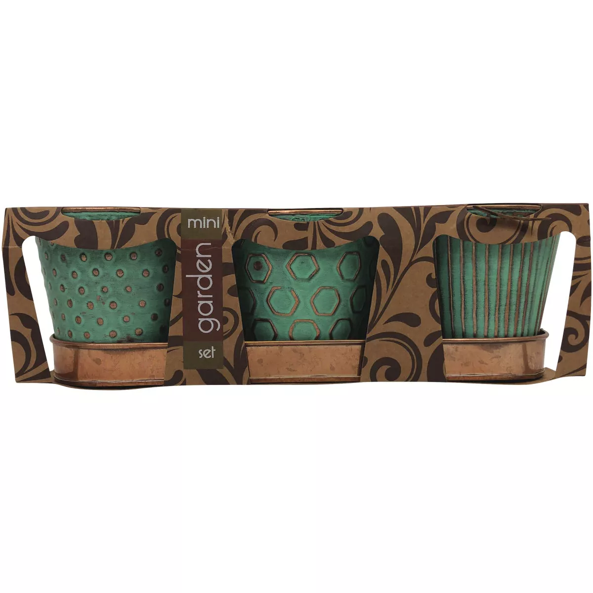 Robert Allen Concord 4.25 In. x 4 In. x 13 In. Metal Copper Patina Herb Garden Planter Set (4-Piece) - photo 2