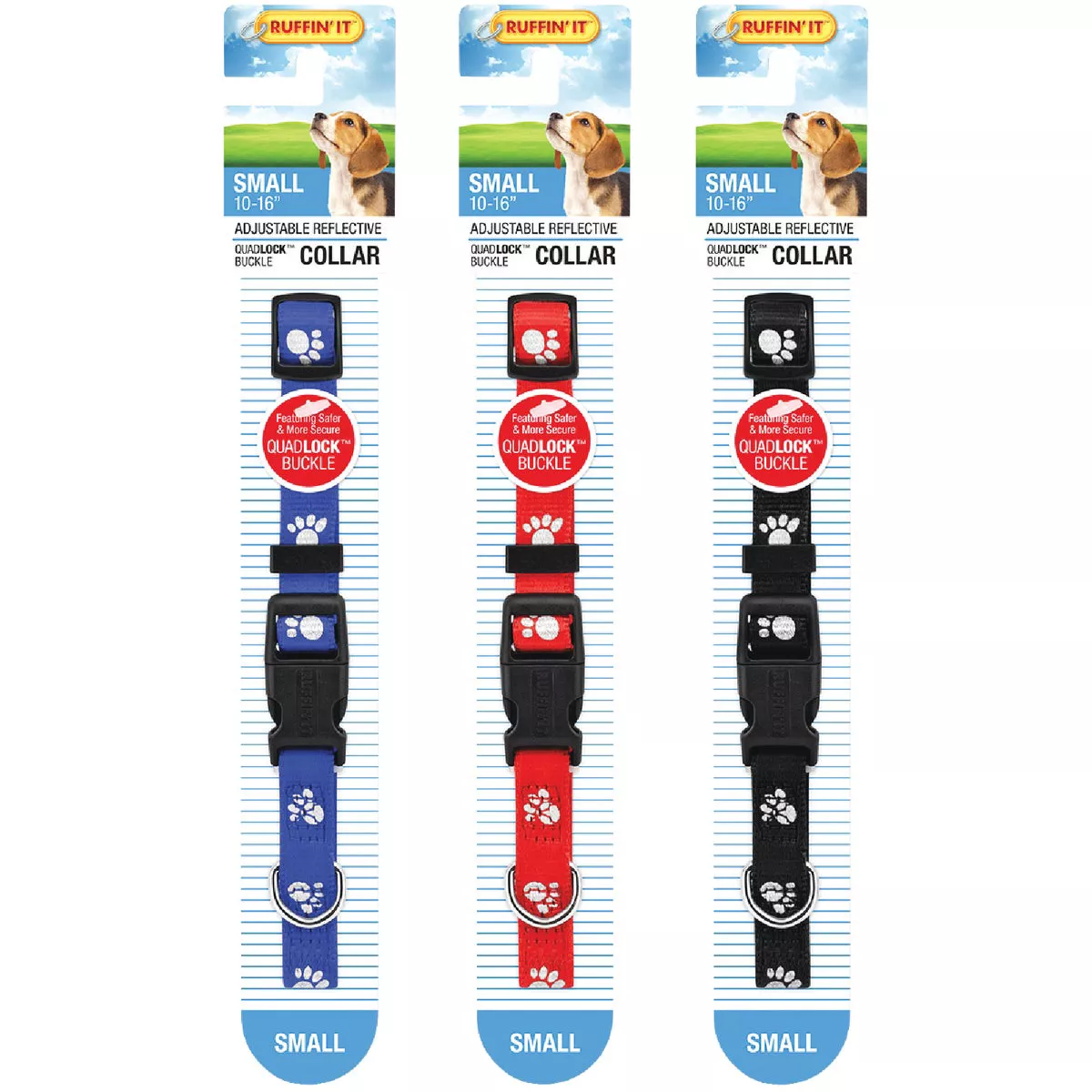 Westminster Pet Ruffin' it Reflective 10 In. to 16 In. Nylon Paw Print Dog Collar - photo 4