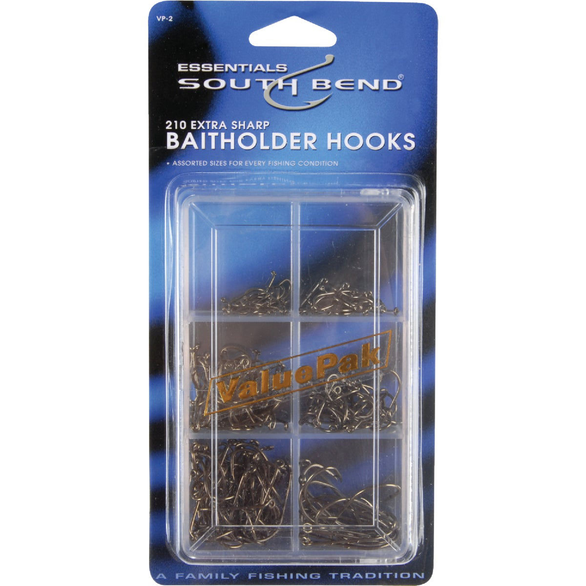 SouthBend 210-Piece Value Pack Assorted Bait Fishing Hook Kit