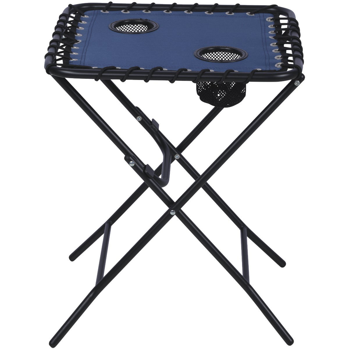Outdoor Folding Wooden Side Table, Navy Blue, 15