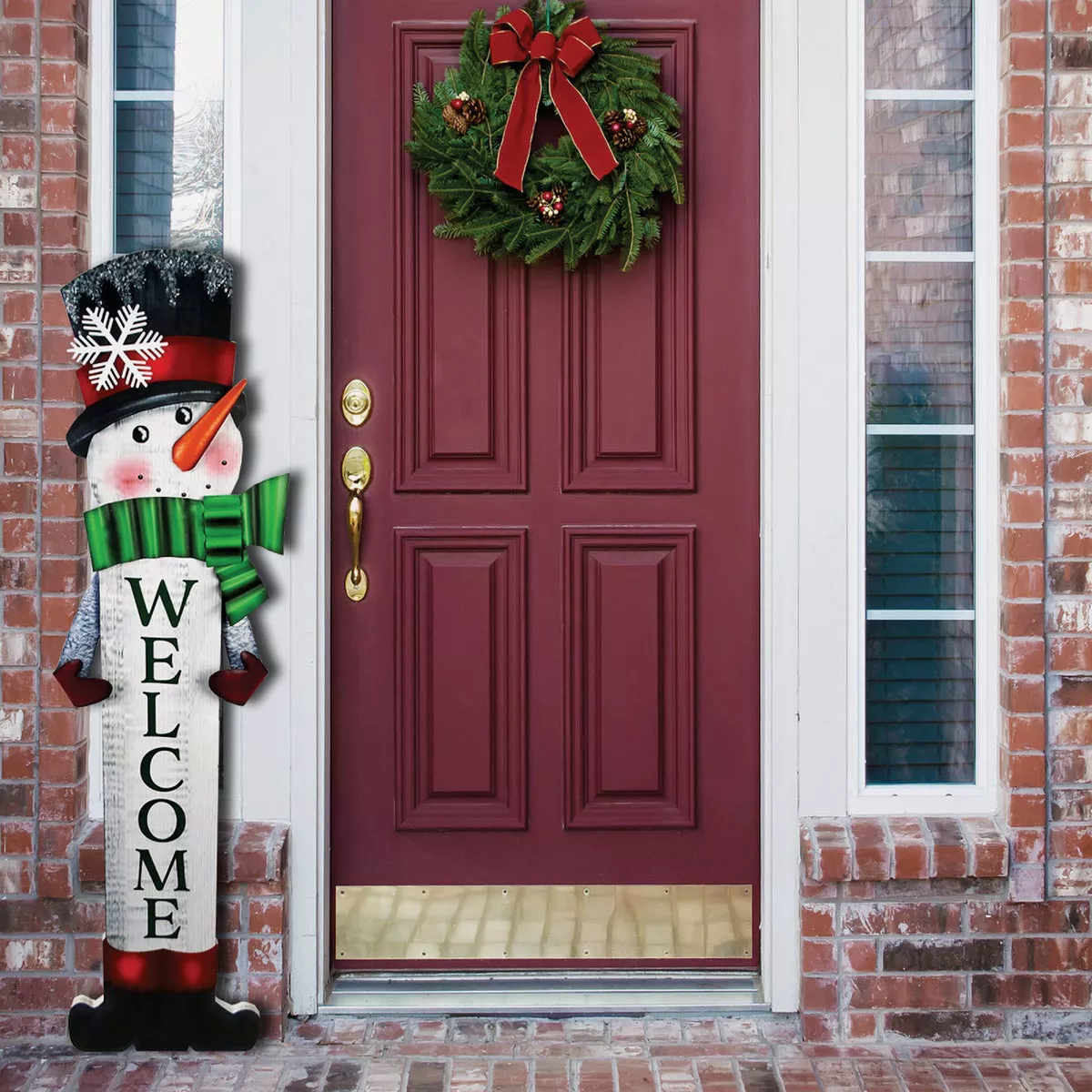 Alpine 2 In. W. x 47 In. H. x 11 In. L. Tall Snowman Christmas Porch Greeter Sign with Easel - photo 2