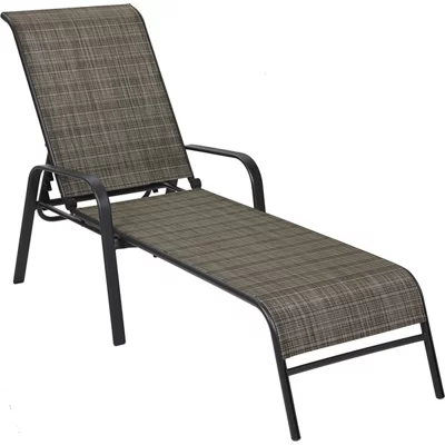 Adams usa white stackable plastic stationary chaise store lounge chair