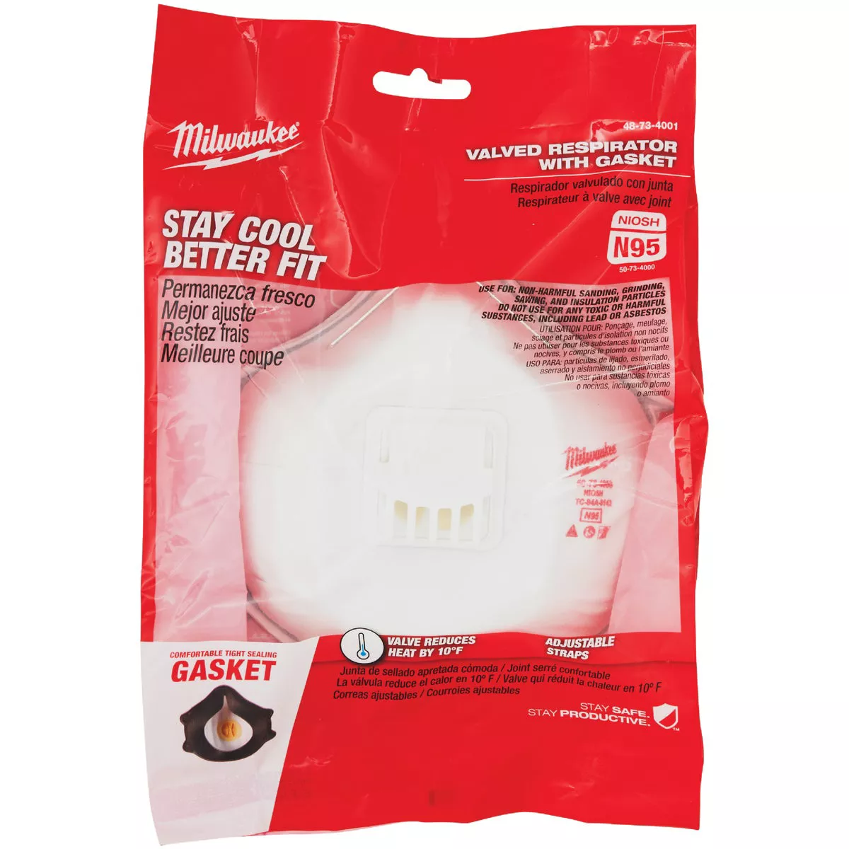 Milwaukee Disposable N95 Valved Respirator with Gasket - photo 2