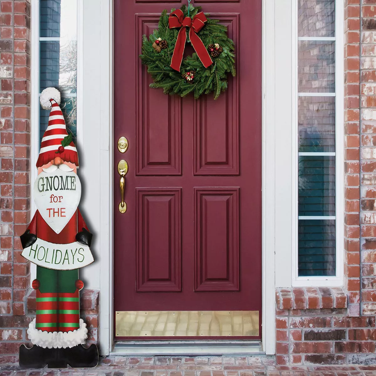 Alpine 2 In. W. x 47 In. H. x 11 In. L. Gnome for the Holidays Porch Greeter Sign with Easel - photo 2