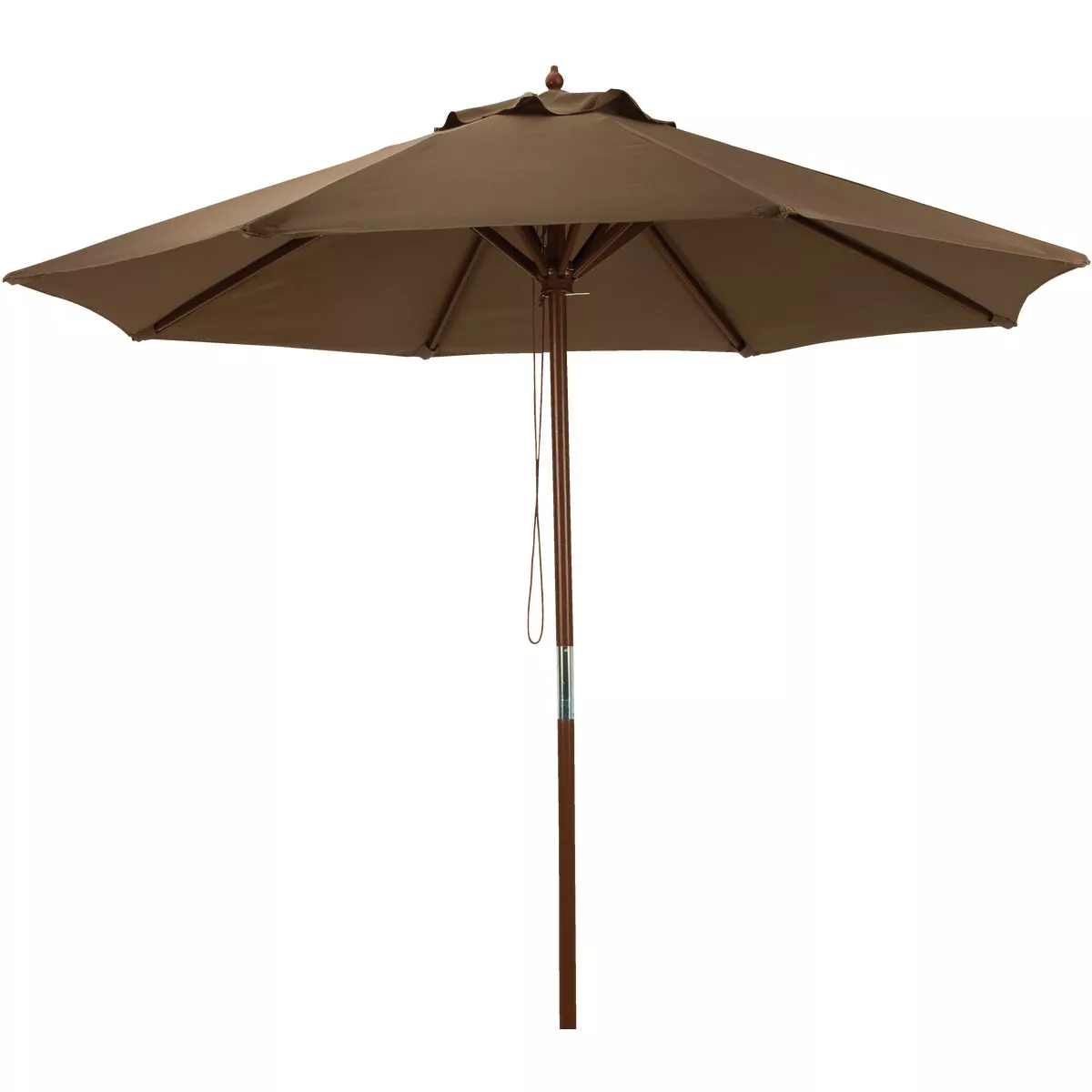 Outdoor Expressions 9 Ft. Pulley Brown Market Patio Umbrella with Chrome Plated Hardware - photo 2