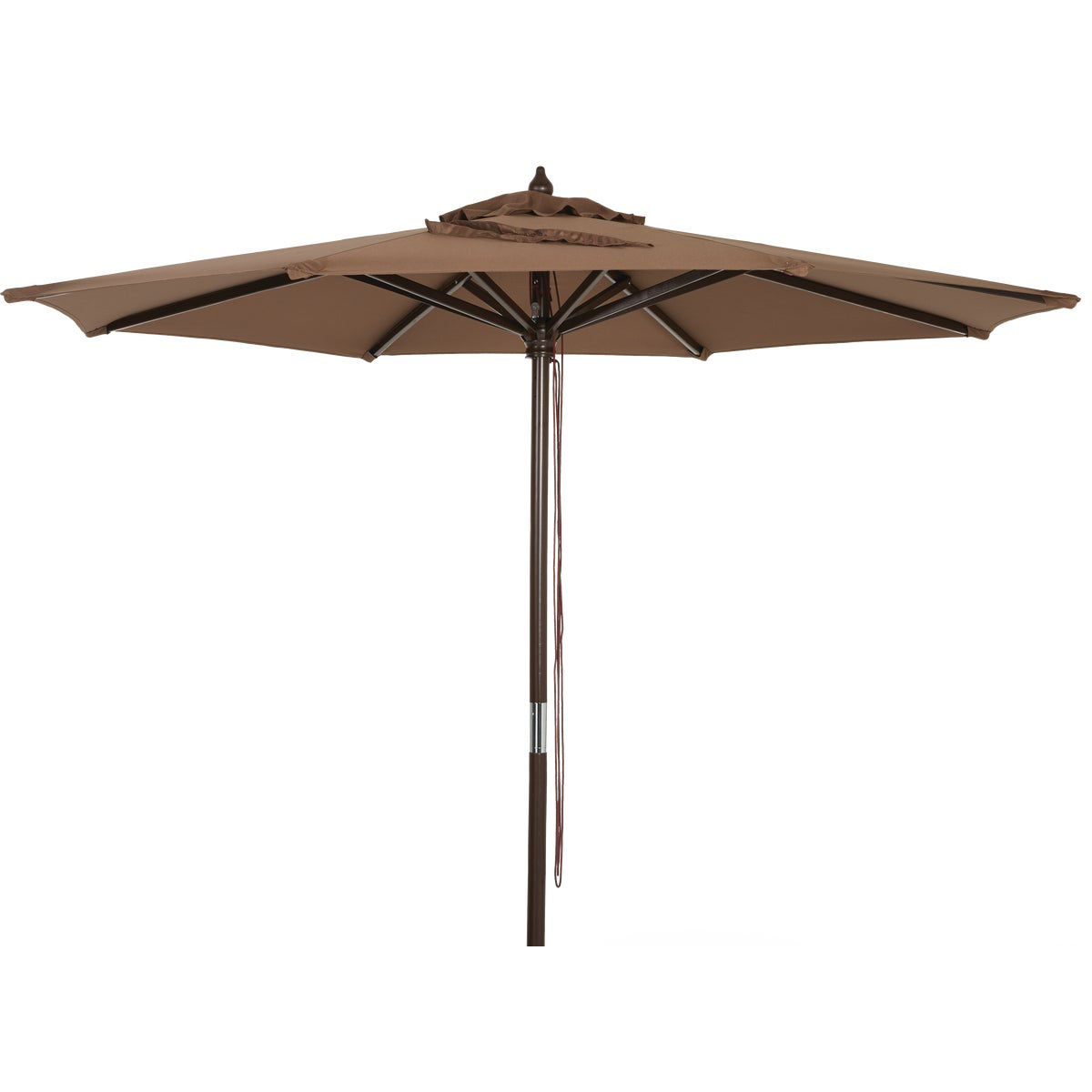 Outdoor Expressions 9 Ft. Pulley Brown Market Patio Umbrella with Chrome  Plated Hardware | True Value Hardware