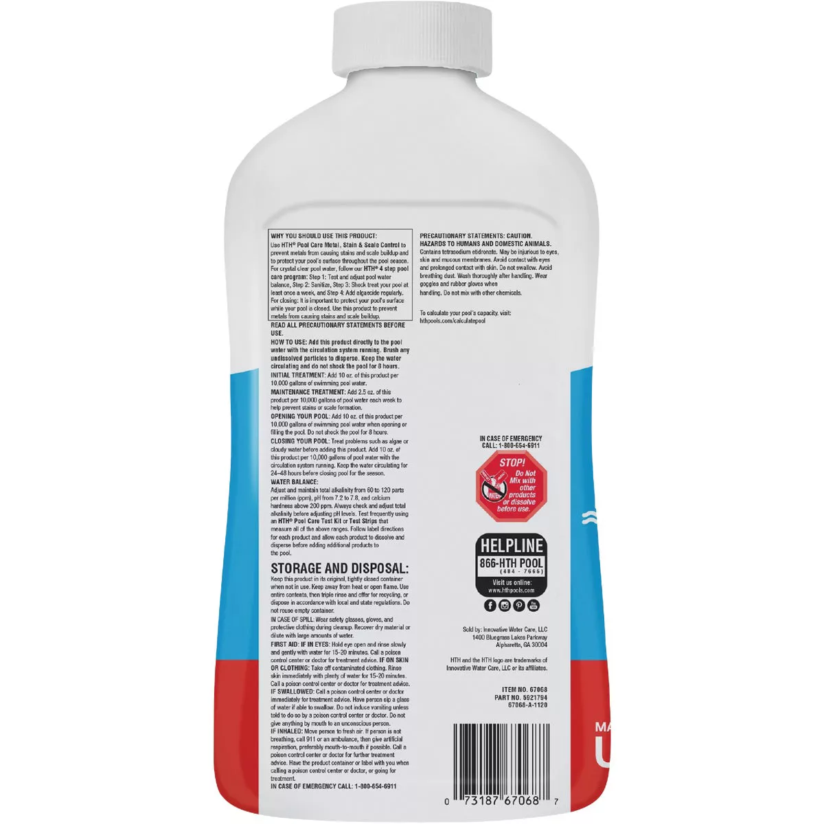 HTH Pool Care 1 Qt. Liquid Metal, Stain & Scale Control - photo 2