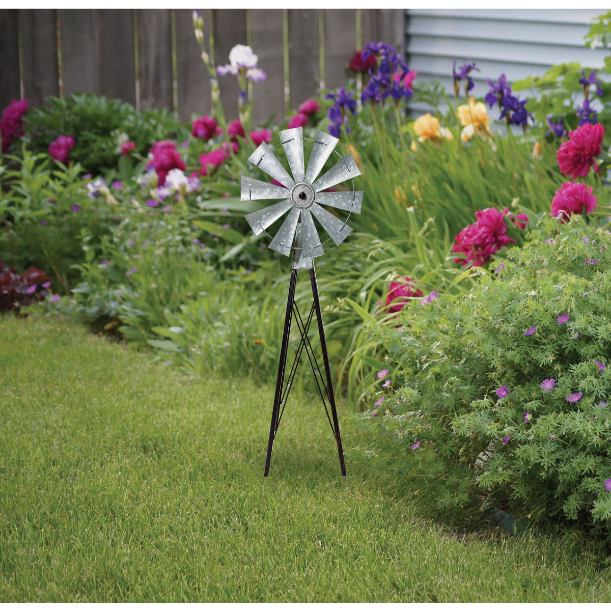 Alpine 24 In. H. Rustic Bronze & Silver Iron Mini Windmill | Do it Best