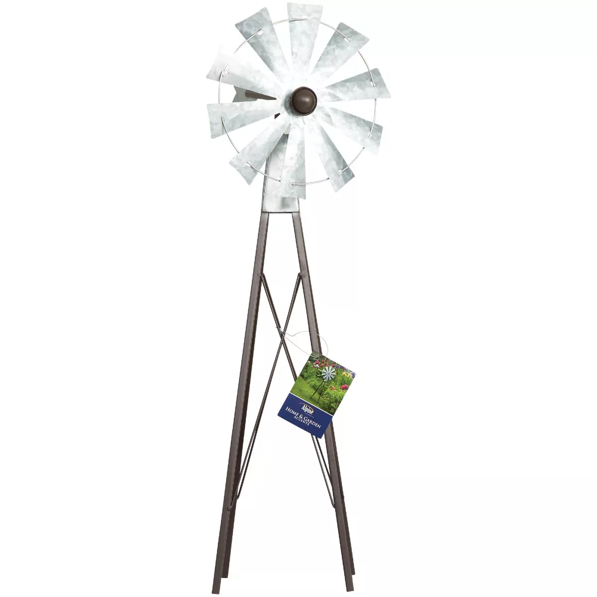 Alpine 24 In. H. Rustic Bronze & Silver Iron Mini Windmill - photo 3