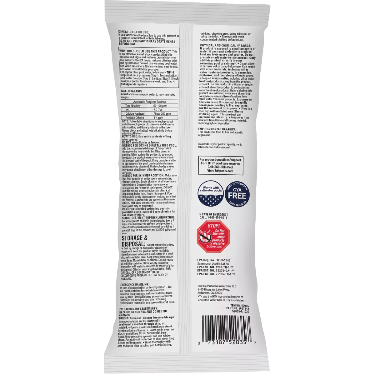 HTH Pool Care 1 Lb. Shock Advanced Granule - photo 2