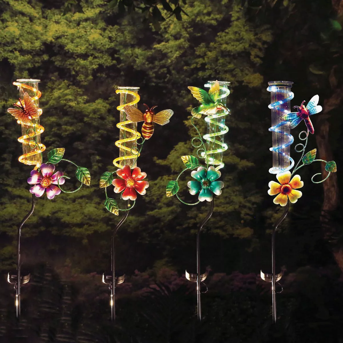 Alpine Glass Solar LED Rain Gauge Stake Light - photo 2