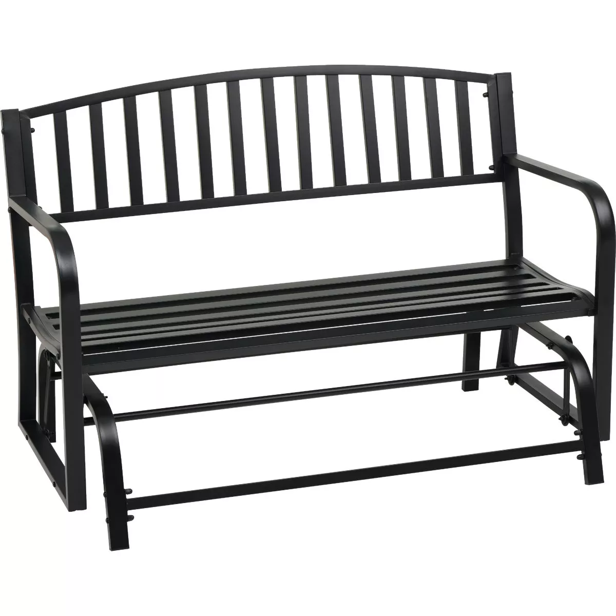Outdoor Expressions Black Metal 50 In. Patio Glider