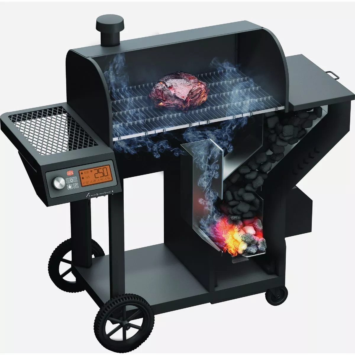 Oklahoma Joe's Tahoma 900 Sq. In. Black Vertical Gravity Feed Charcoal Smoker & Grill - photo 3