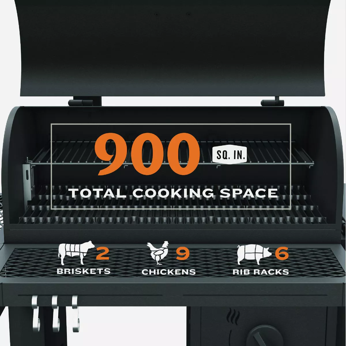 Oklahoma Joe's Tahoma 900 Sq. In. Black Vertical Gravity Feed Charcoal Smoker & Grill - photo 4