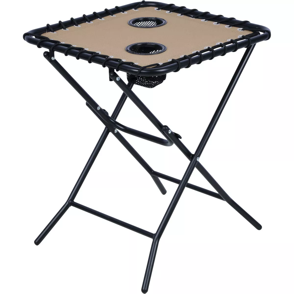 Outdoor Expressions Tan 18 In. Square Steel Folding Side Table - photo 2