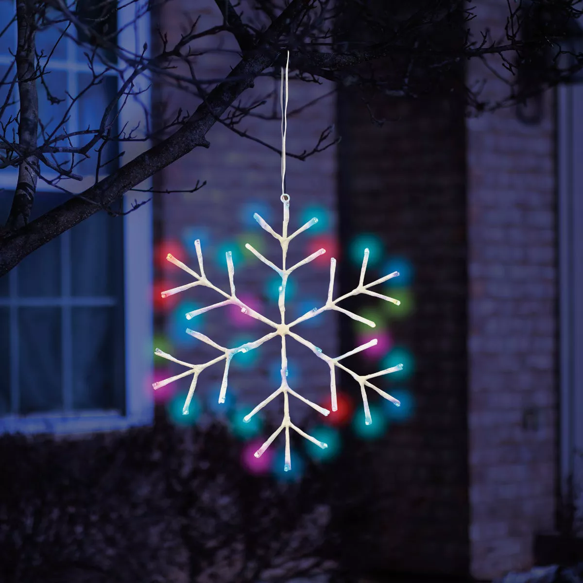 Alpine 16 In. LED Multi-Color Snowflake Hanging Lighted Decoration - photo 2