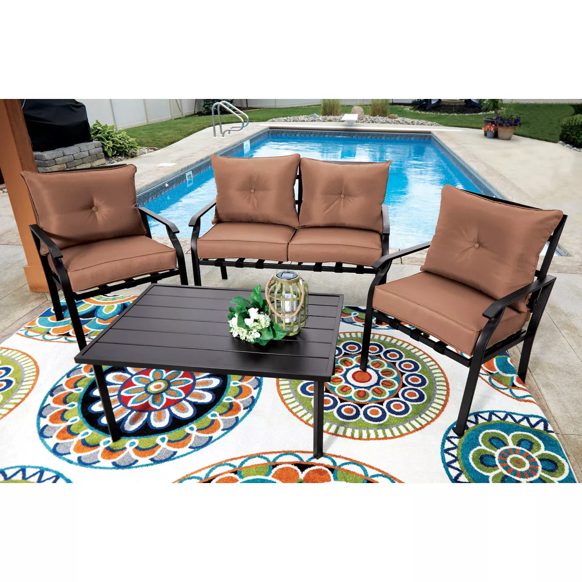 Outdoor Expressions Azure Brown Chat Set (4-Piece) - photo 8
