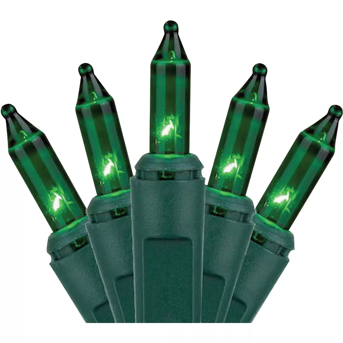 J Hofert Green 50-Bulb Mini Incandescent String Light Set with Green Wire