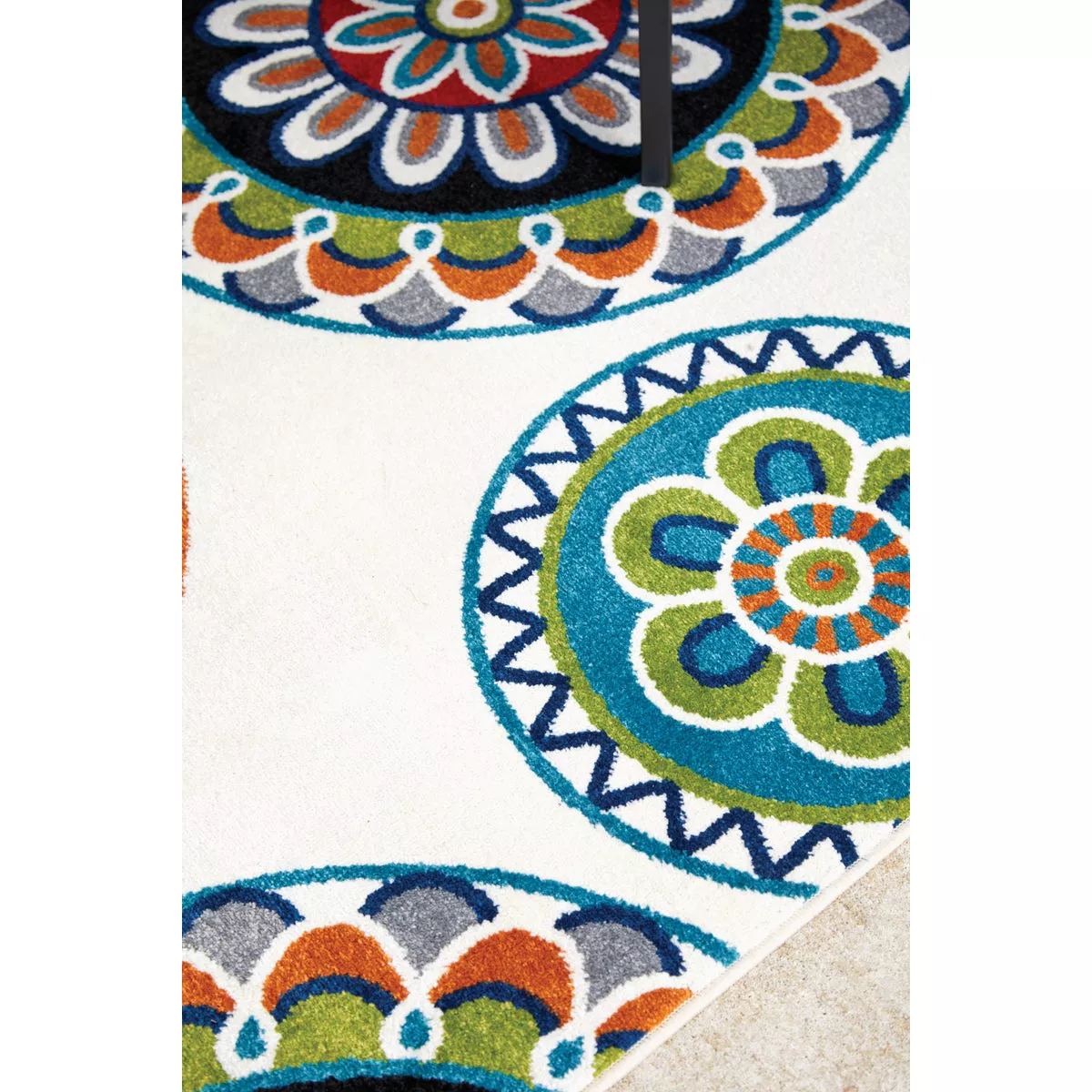 Backyard Bungalow Burnette 6 Ft. 7 In. x 9 Ft. 6 In. Multi-Color Mandalas Plush Outdoor Rug - photo 3