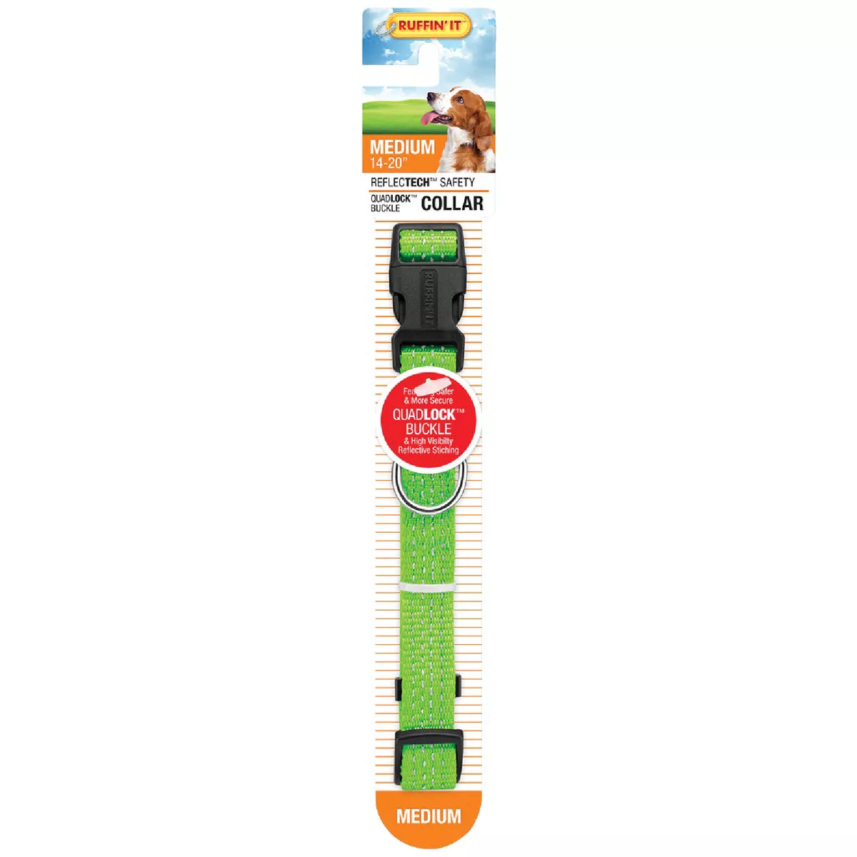 Westminster Pet Ruffin' it ReflecTech 14 In. to 20 In. Nylon High-Visibility Dog Collar - photo 2