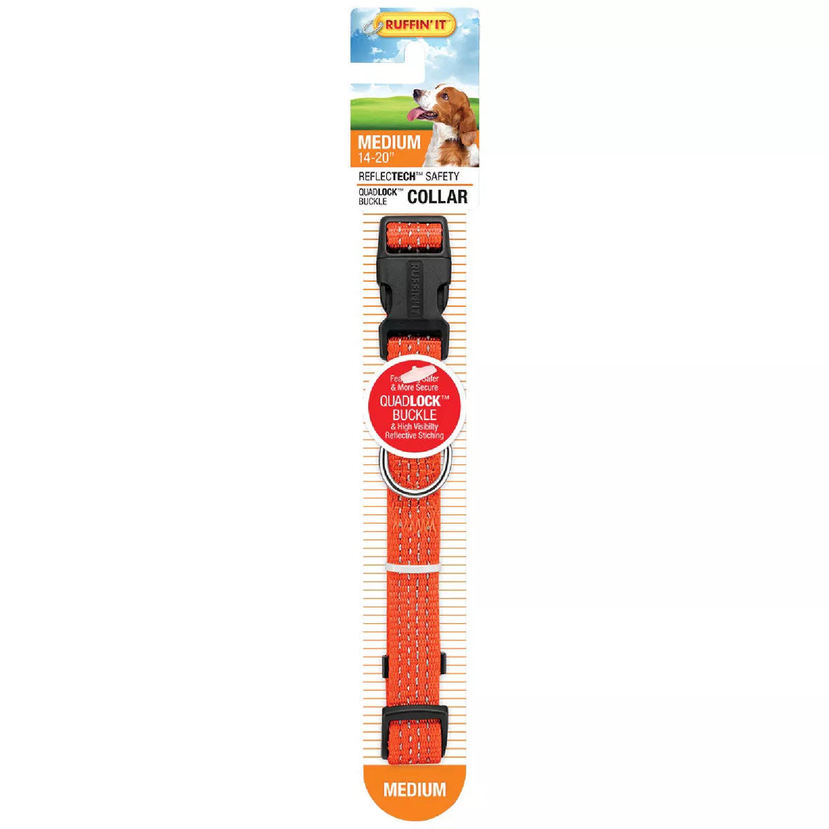 Westminster Pet Ruffin' it ReflecTech 14 In. to 20 In. Nylon High-Visibility Dog Collar - photo 4