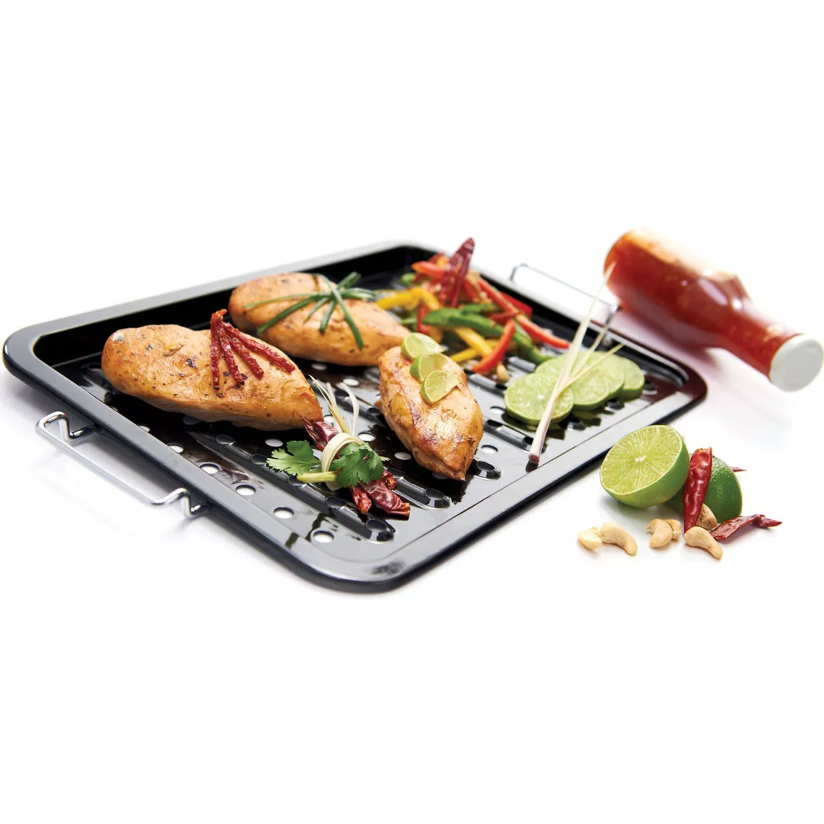 GrillPro 11 In. W. x 16 In. L. Porcelain Coated Stainless Steel Grill Topper Tray - photo 2